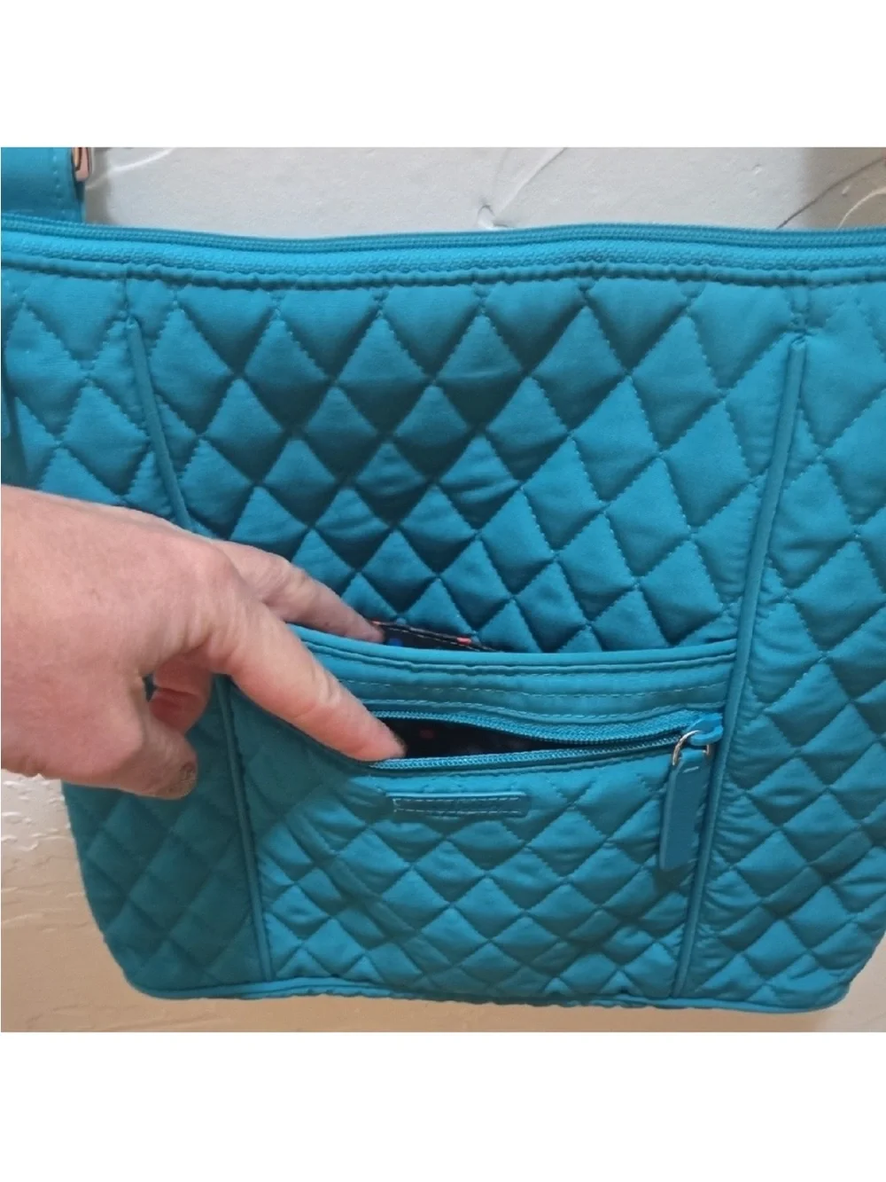Vera Bradley Quilted Teal Crossbody Bag